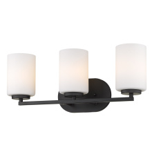 Golden Canada 2243-BA3 BLK-OP - Golden Lighting Manhattan 3-light Vanity in Matte Black